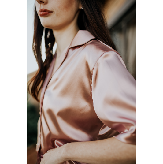 Short Button Up Set - Pearl