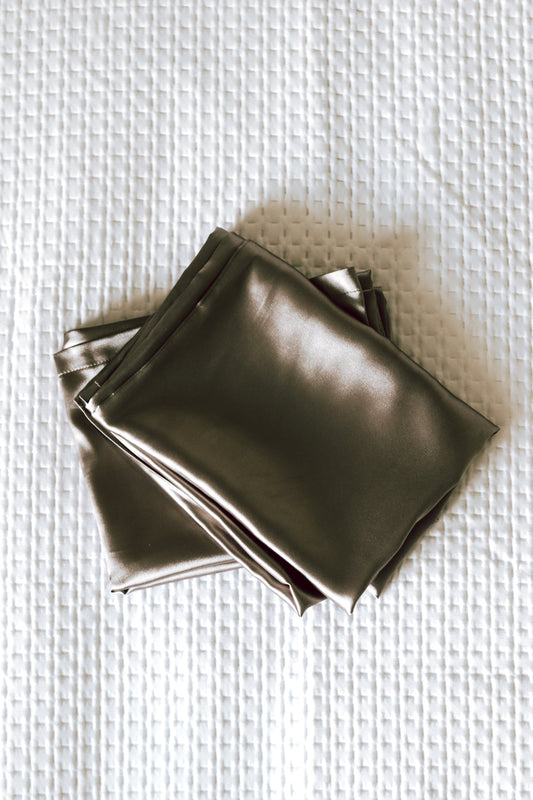 Satin Pillowcase Set - Grey SALE