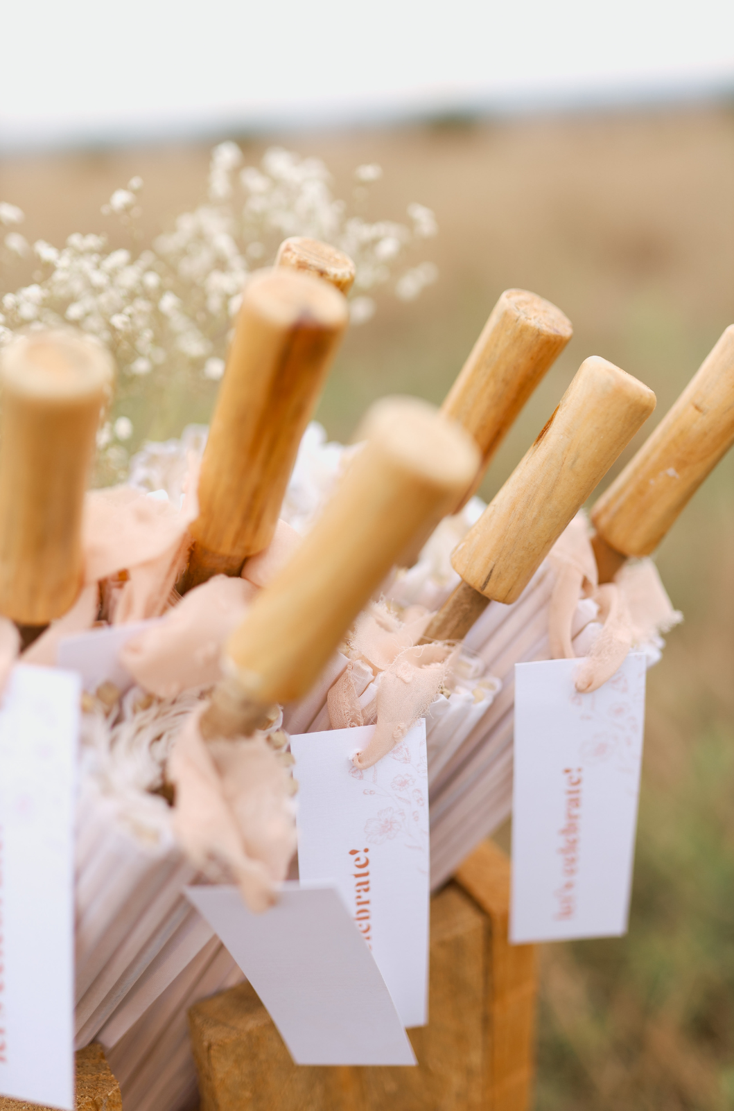 Wedding Accessories (bamboo fans and paper umbrellas)