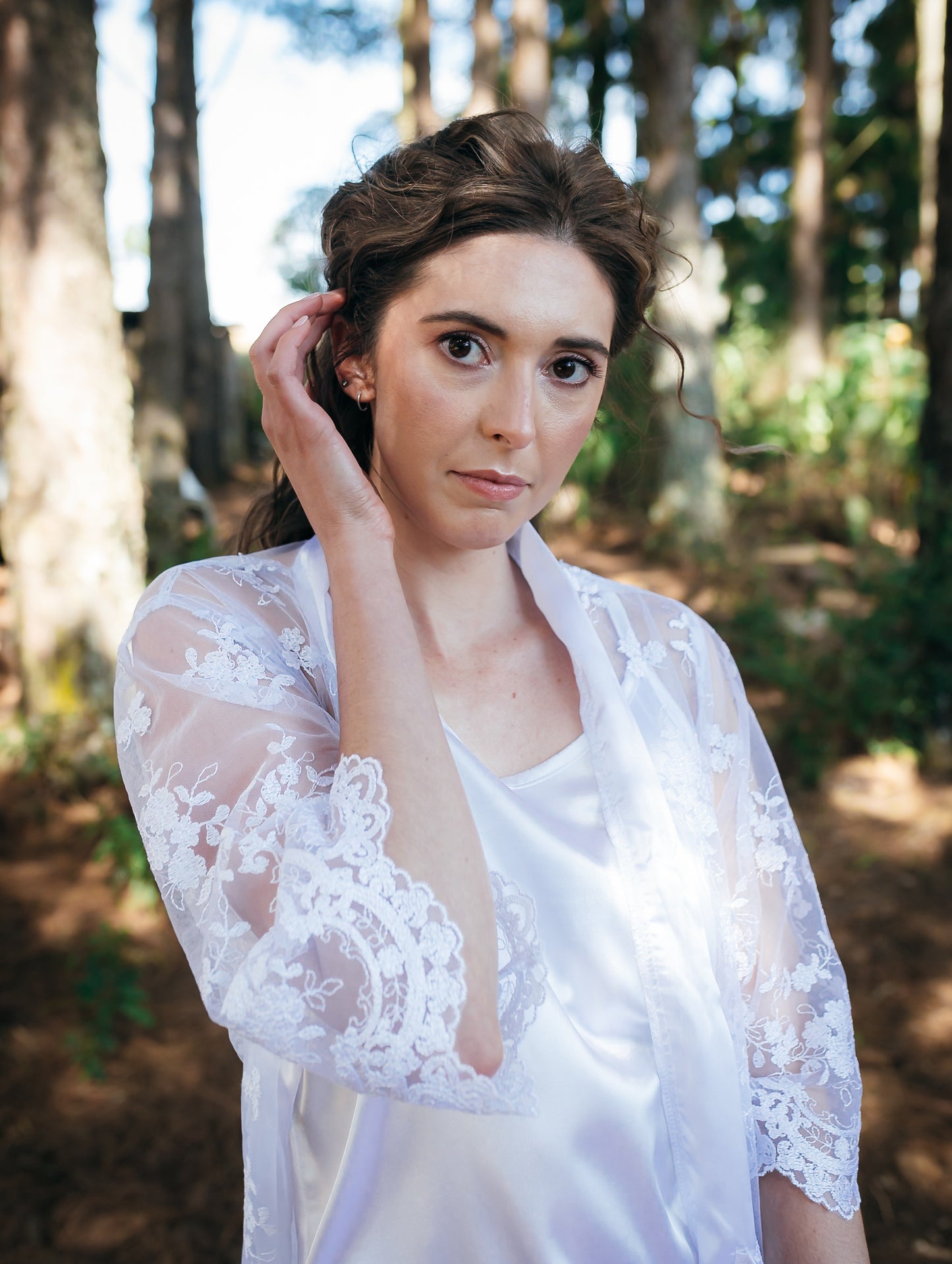 White Lace Bridal Robe