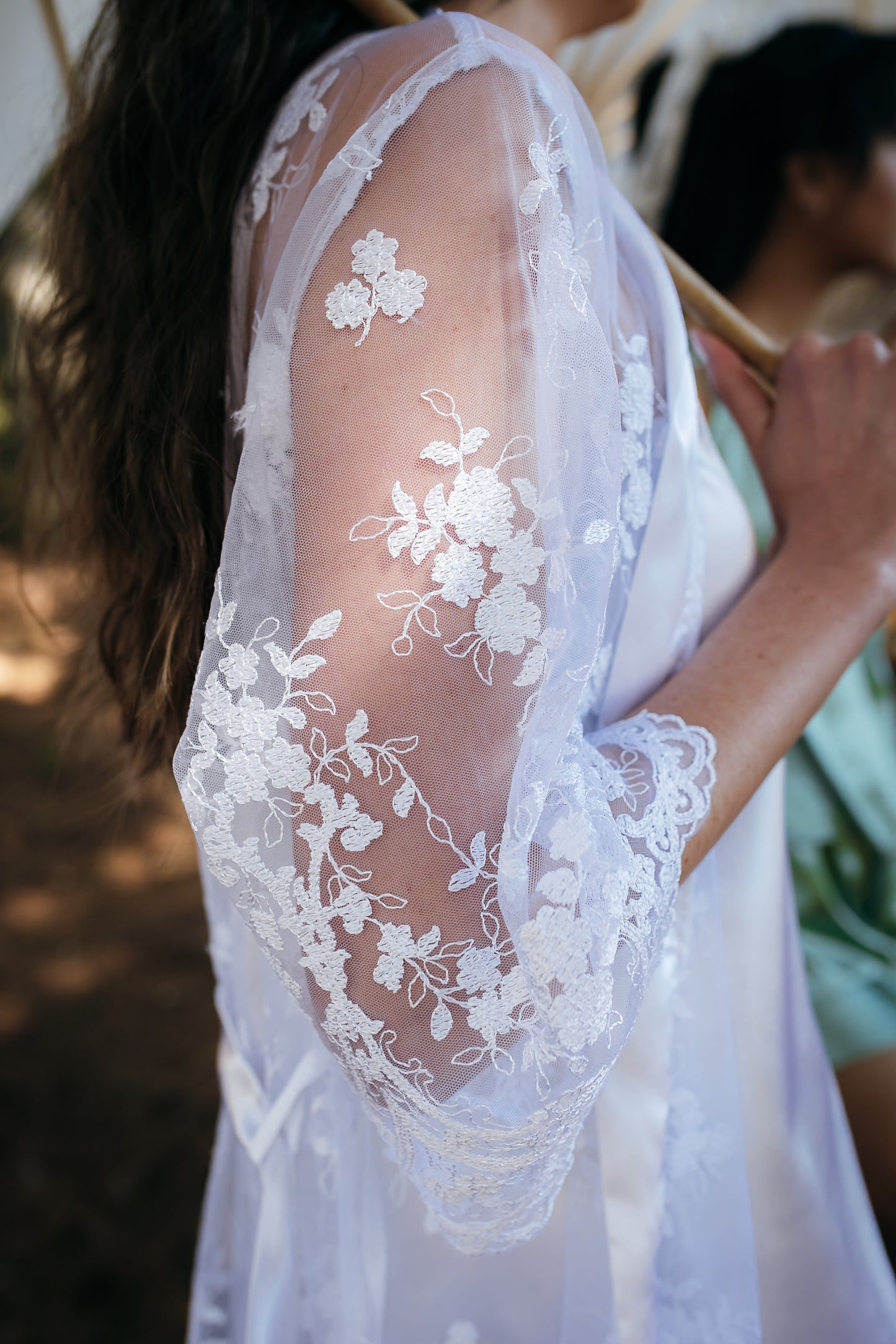 White Lace Bridal Robe