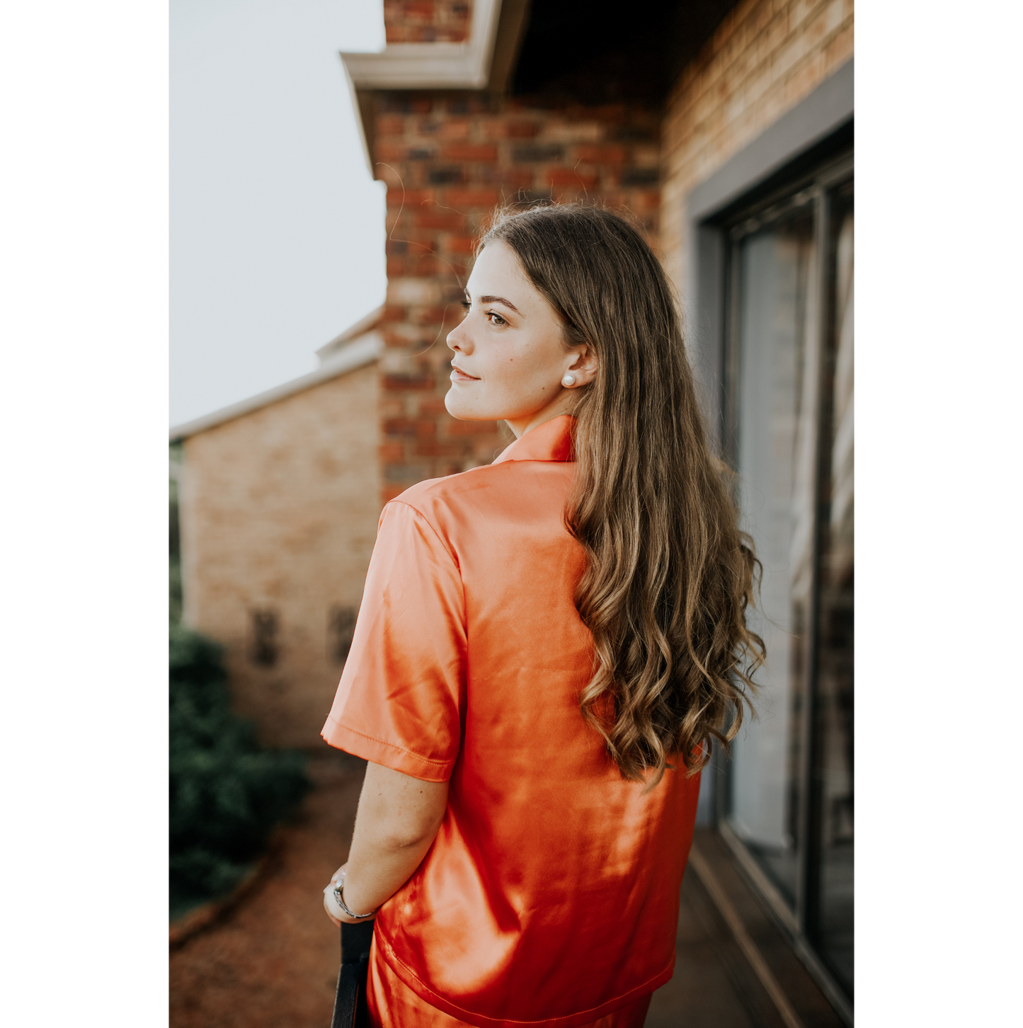 Short Button Up Set - Burnt Orange