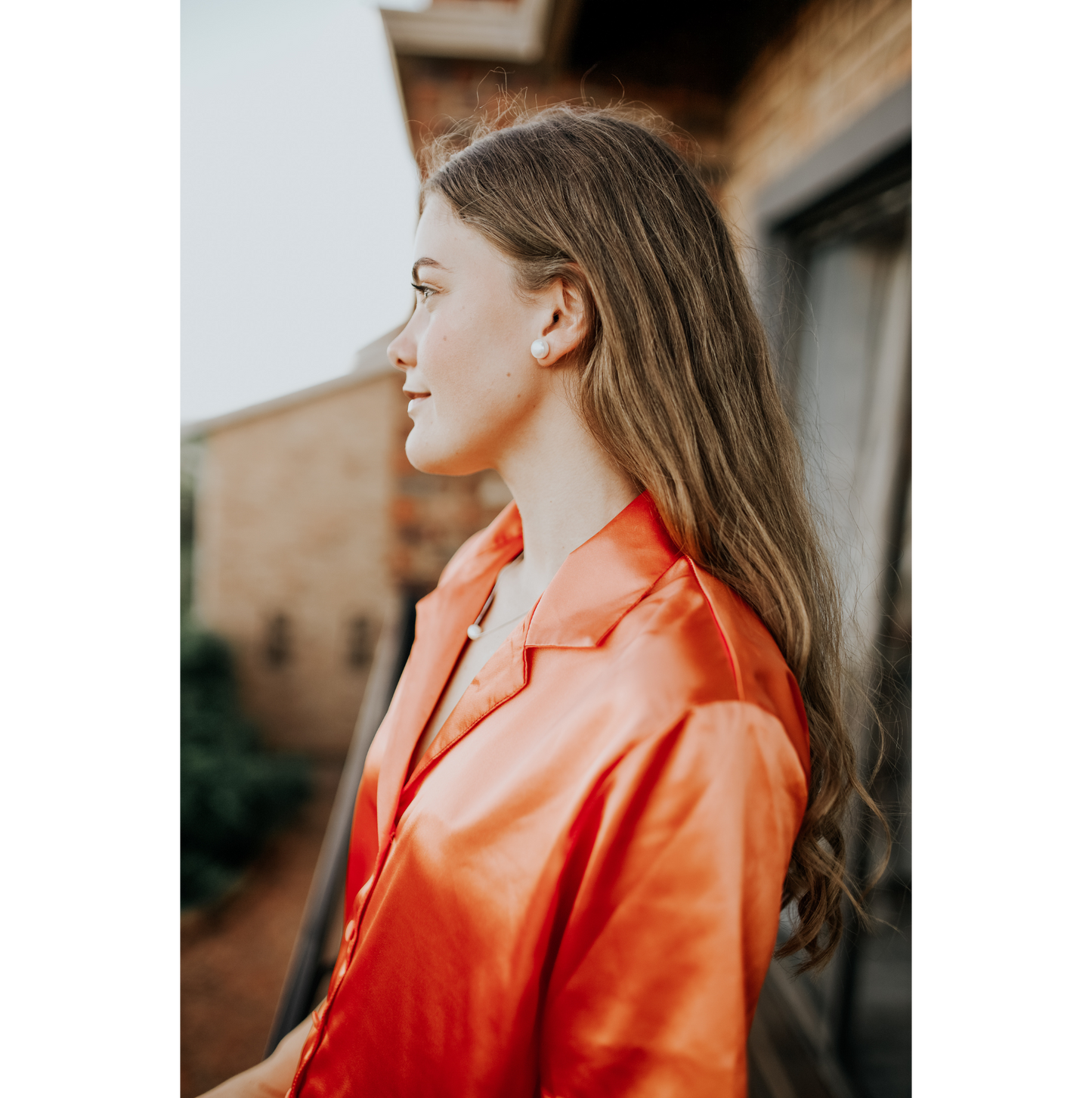 Short Button Up Set - Burnt Orange