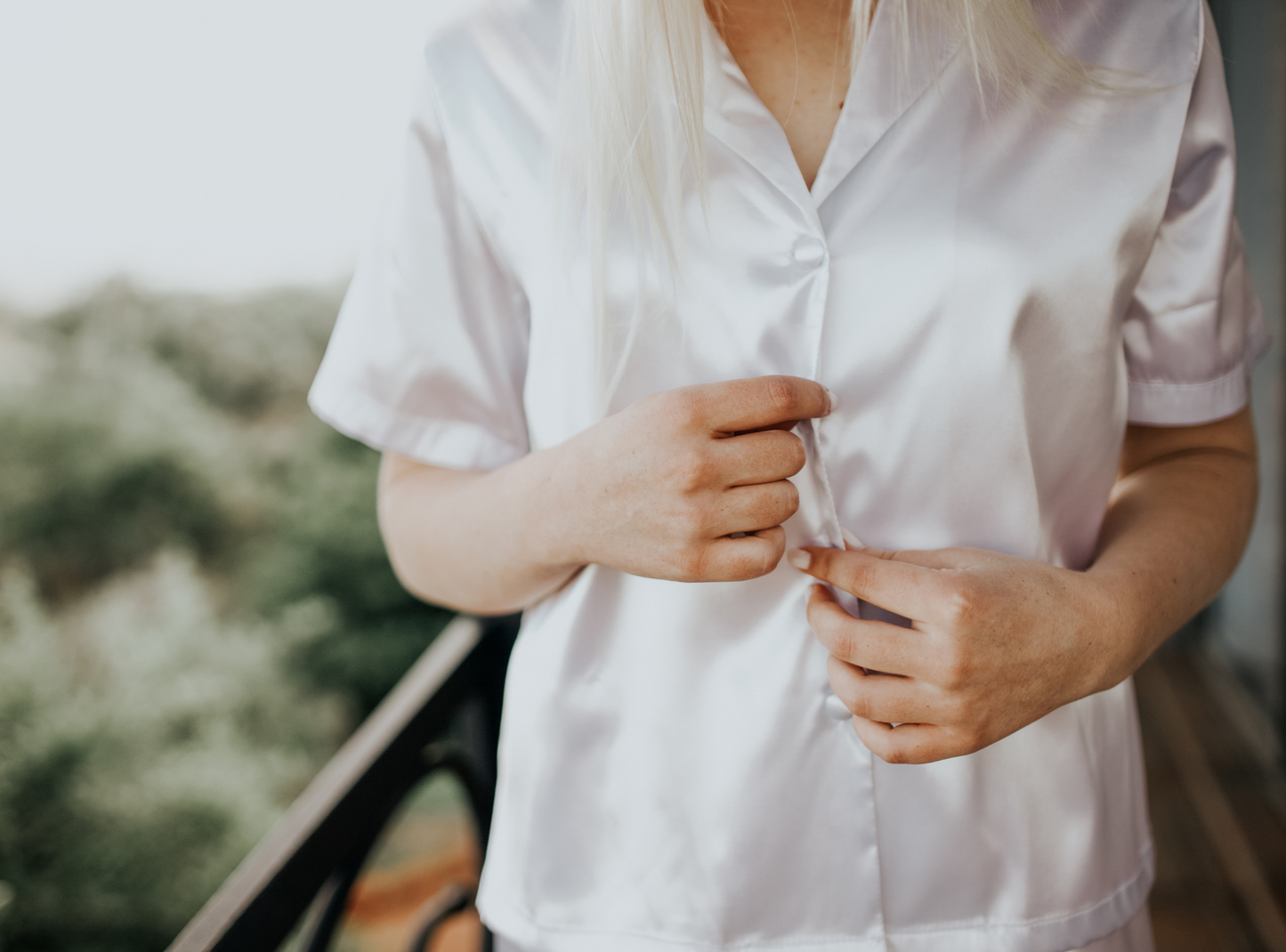 Short Button Up Set - White